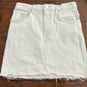 White denim mini skirt